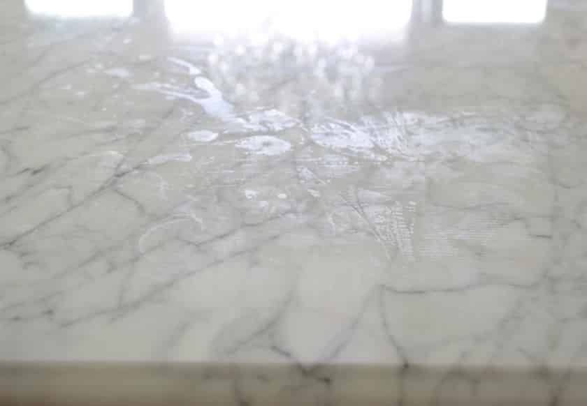 Marble with stains and etches