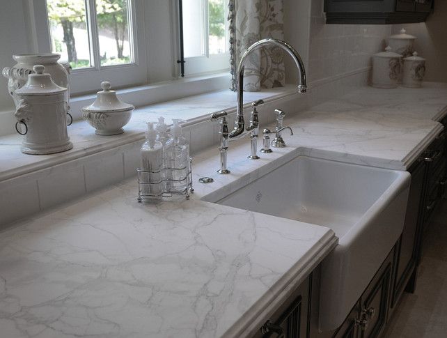 Cultured marble countertops.