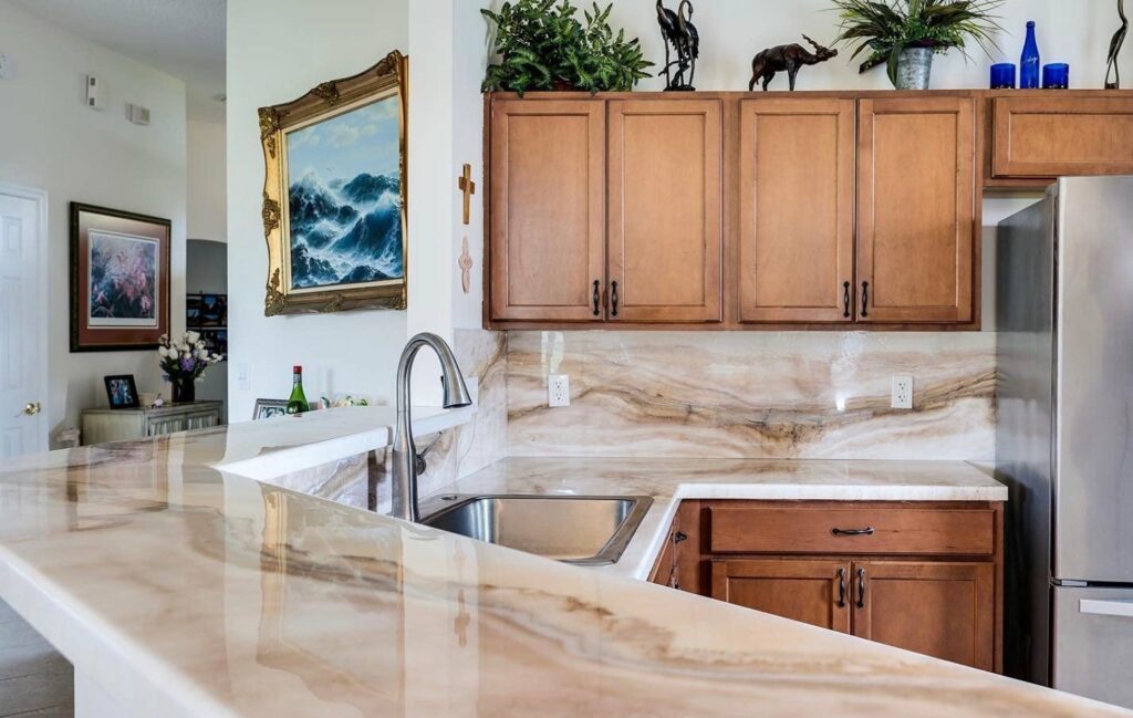 How to DIY an Epoxy Countertop to Look Like Marble