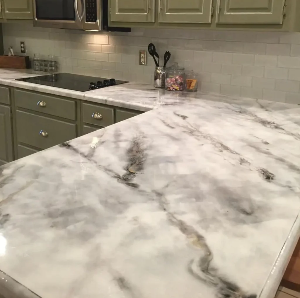 Painting countertops to look like marble