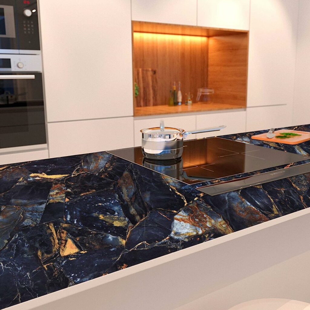 Peel-and-stick marble countertops
