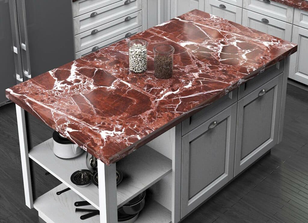 Red marble countertops