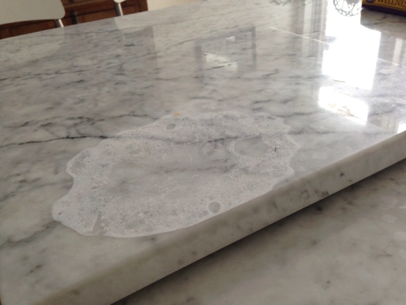 How to remove water stains from marble countertops